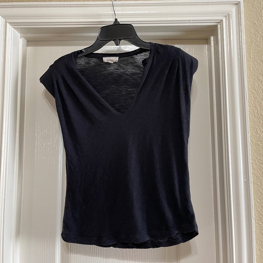 Elan Muscle Tee  nShirt Top V Neck Shoulder pads S